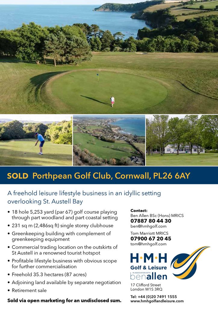 Sold - Porthpean Golf Club, Cornwall
