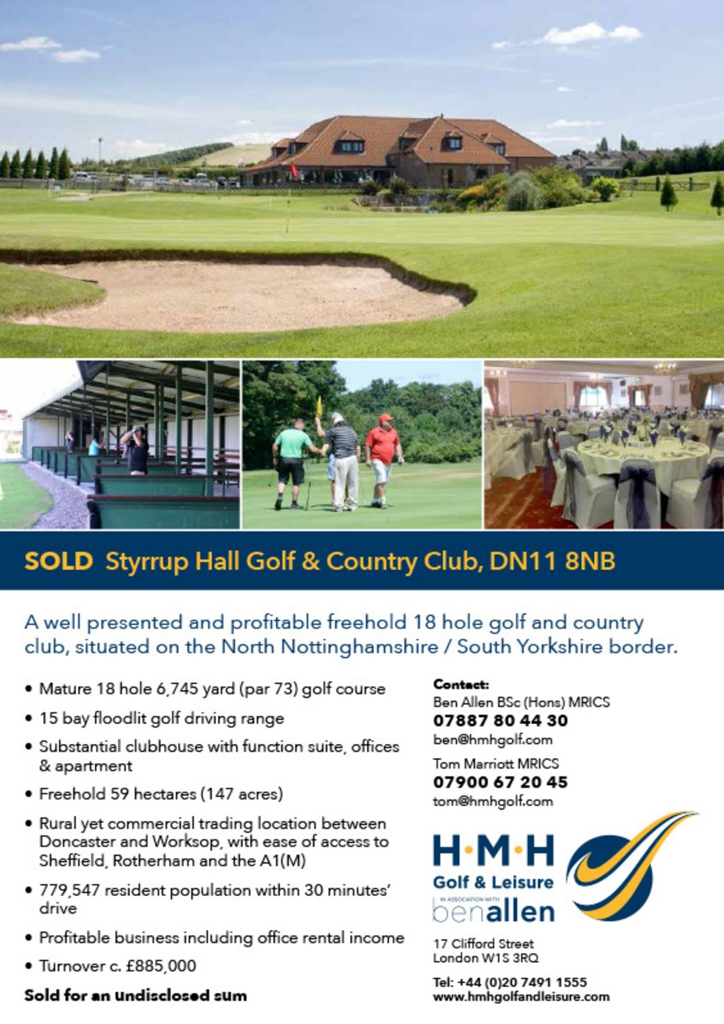 Sold - Styrrup Hall Golf & Country Club