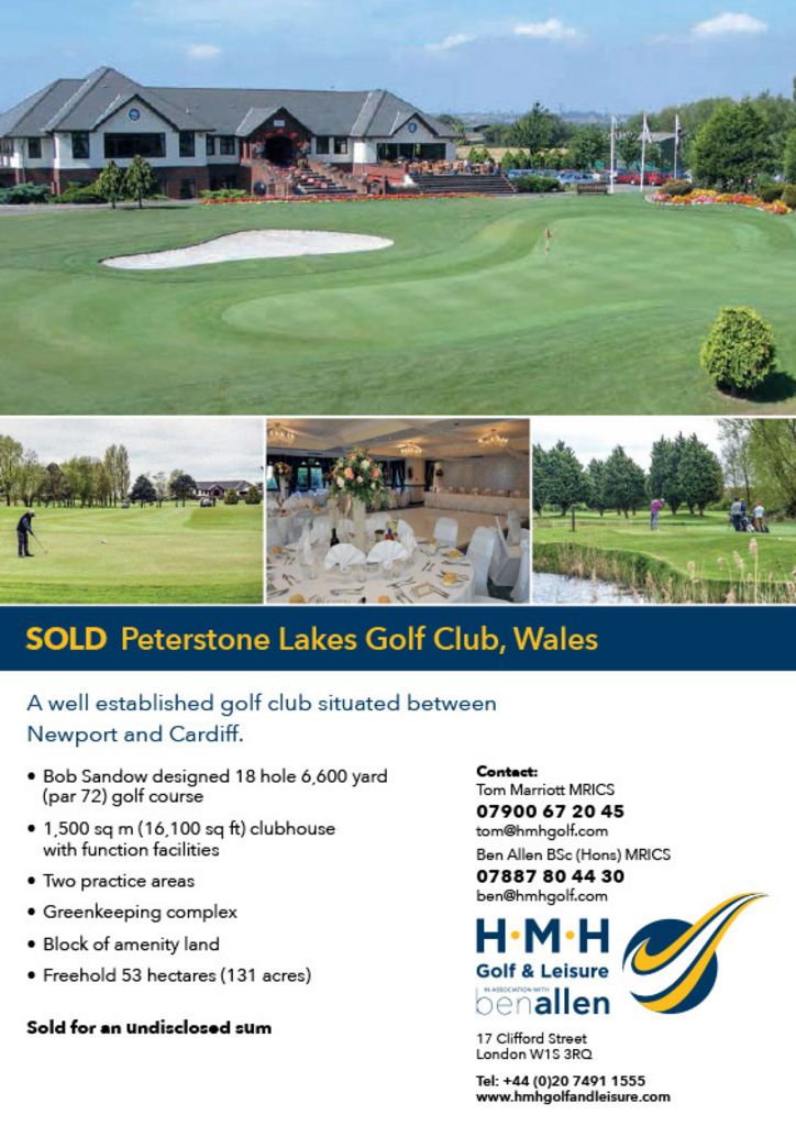 Sold - Peterstone Lakes Golf Glub, Wales