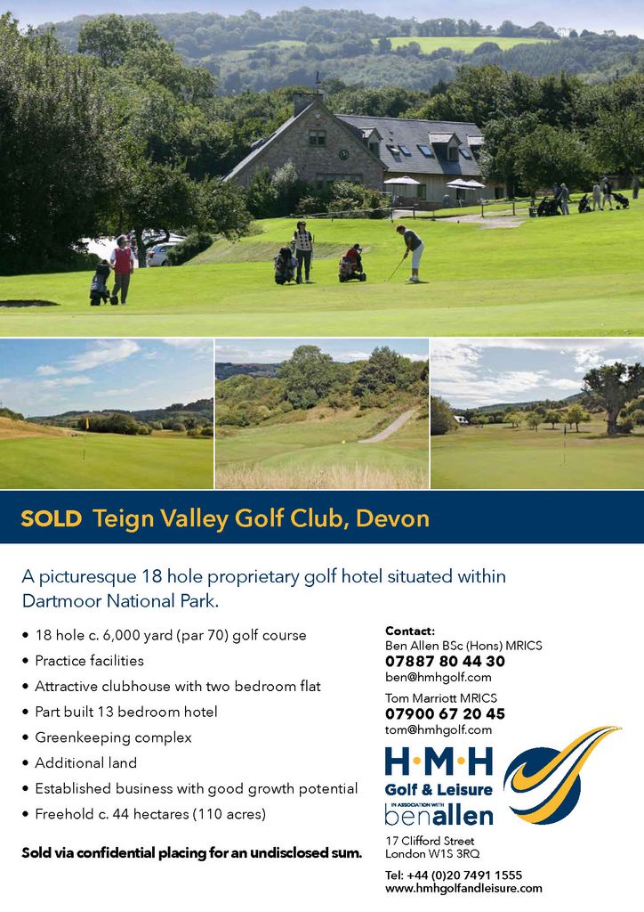 Sold - Teign Valley Golf Club, Devon