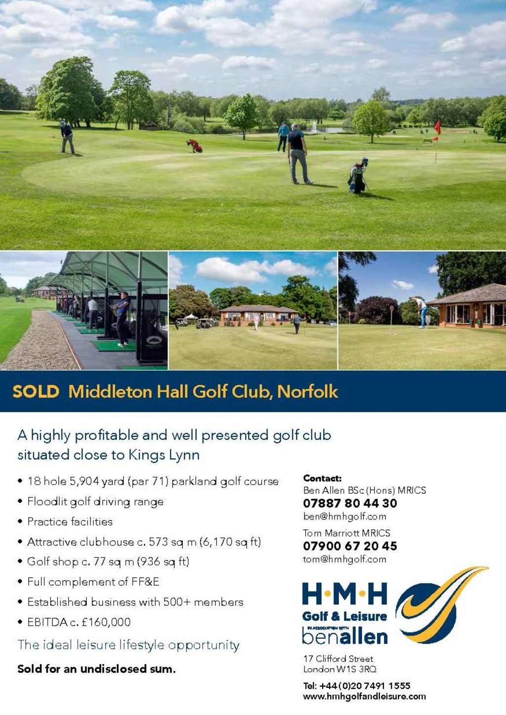 Sold - Middleton Hall Golf Club, Norfolk