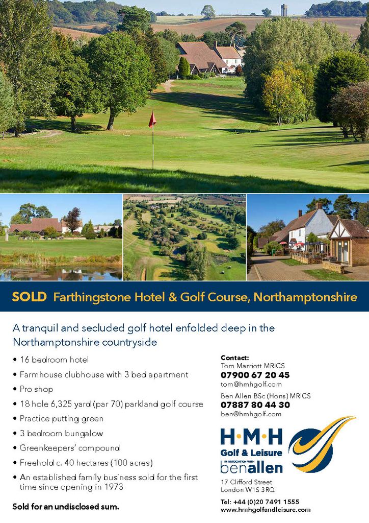 Sold - Farthingstone Hotel & Golf Course