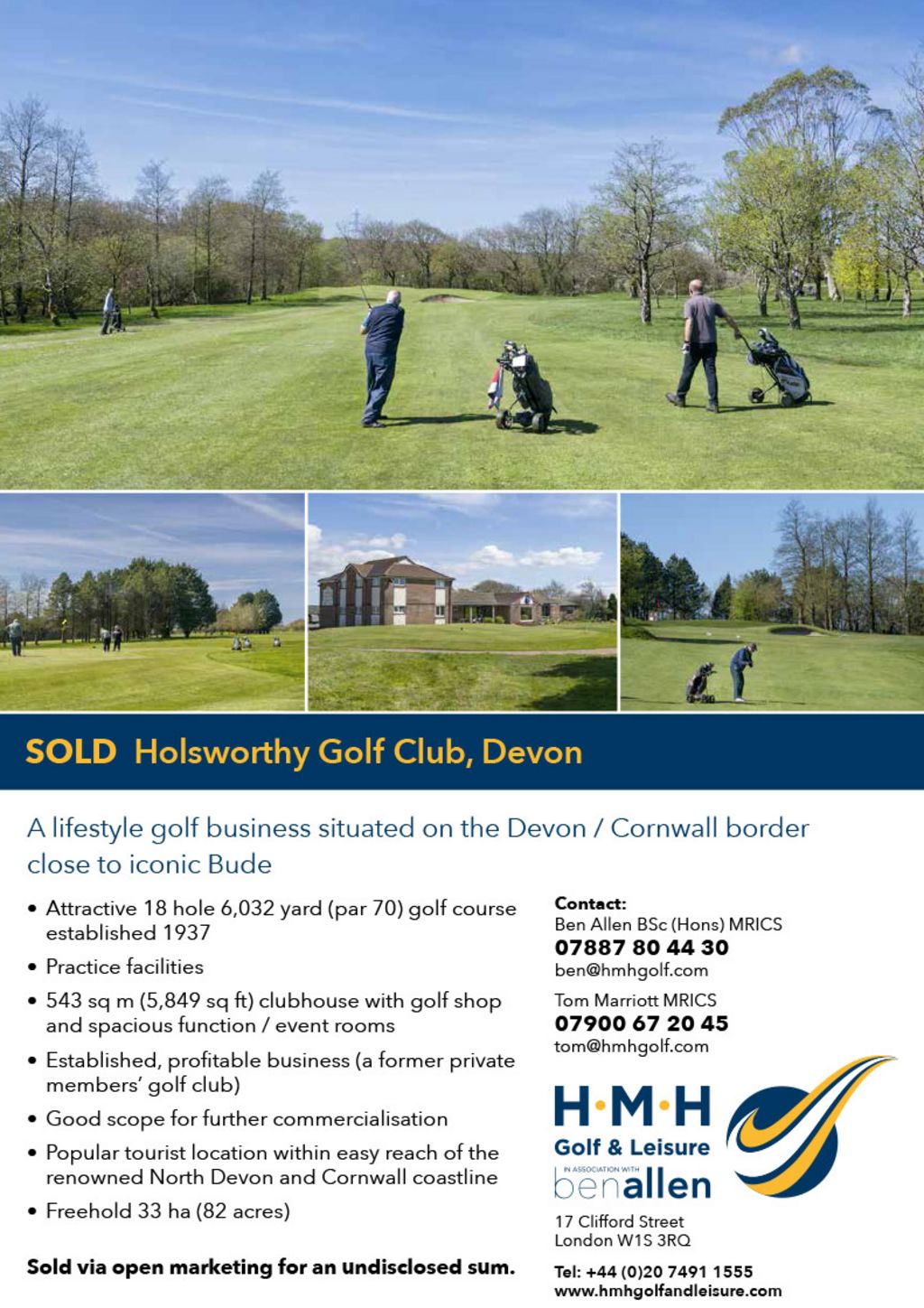 Sold - Holsworthy Golf Club