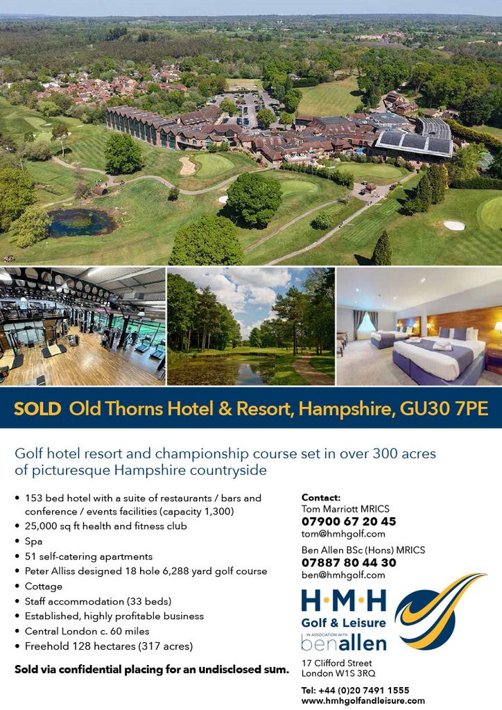 Sold - Old Thorns Hotel & Resort